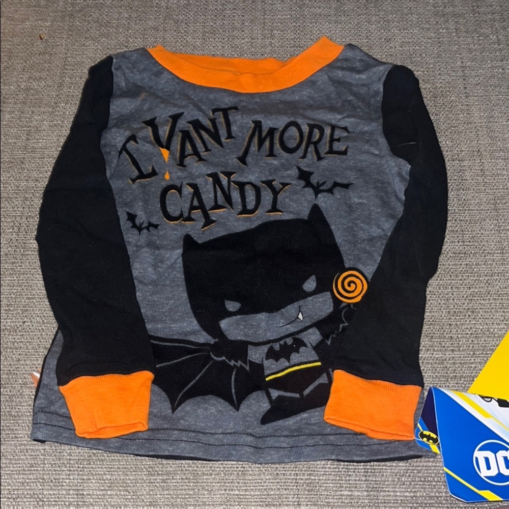 DC Gray and Orange Long Sleeve Tee